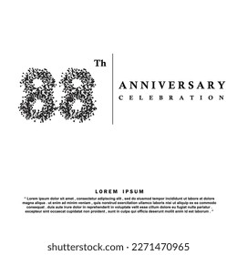 88 Years anniversary celebration 3d vector template design illustration