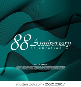 88 years anniversary celebration 3d vector template design illustration