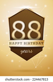 88 Years Anniversary Celebration Design Happy Birthday Card