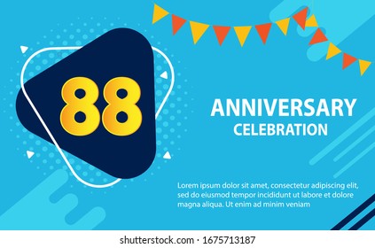 88 years anniversary celebration logo vector template design