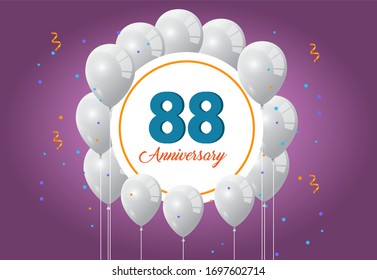88 years anniversary celebration logo vector template design illustration