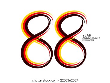 88 years anniversary celebration logotype colorful line vector, 88th birthday logo, 88 number design, Banner template, logo number elements for invitation card, poster, t-shirt. graphic design