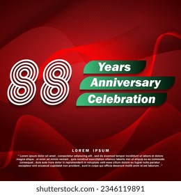 88 years anniversary celebration template design illustration