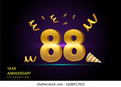 88 Years Anniversary Celebration Vector Template Design Illustration