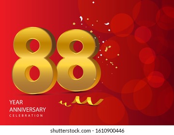 88 Years Anniversary Celebration Vector Template Design Illustration