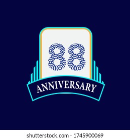 88 Years Anniversary Celebration Vector Template Design Illustration