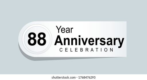 Ilustración de diseño de plantillas vectoriales de celebración de 88 años