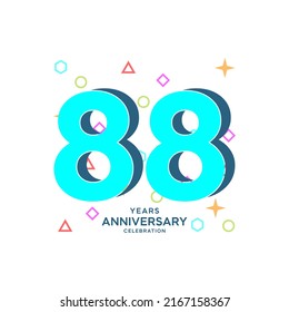 88 Years Anniversary Celebration Vector Template Stock Vector (Royalty ...