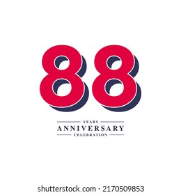 88 Years Anniversary Celebration Vector Template Design Illustration