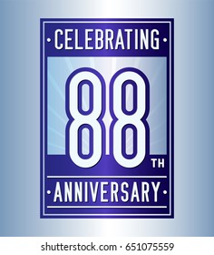 88 years anniversary design template. Vector and illustration
