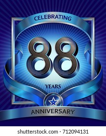 88 years anniversary design template for invitation, advertising, banner, vector design