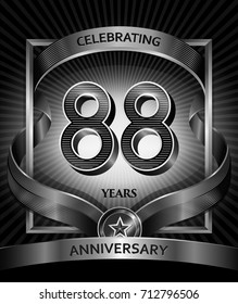 88 years anniversary design template for invitation, advertising, banner, vector design