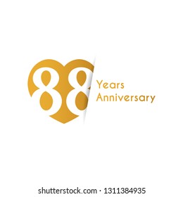 88 Years anniversary design. Vector illustration eps 10