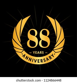 88 years anniversary. Elegant anniversary design. 88 years logo.