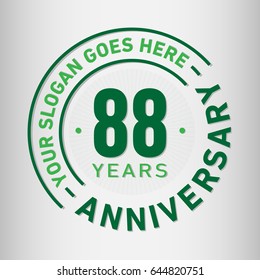 88 years anniversary logo template. Vector and illustration.