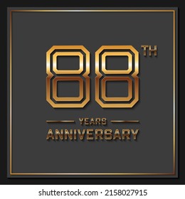 88 Years Anniversary logotype. Anniversary celebration template design for booklet, leaflet, magazine, brochure poster, banner, web, invitation or greeting card. Vector illustrations.