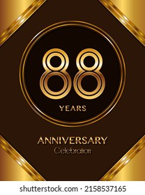 88 Years Anniversary logotype. Anniversary celebration template design for booklet, leaflet, magazine, brochure poster, banner, web, invitation or greeting card. Vector illustrations.