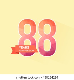 88 Years Anniversary with Low Poly Design