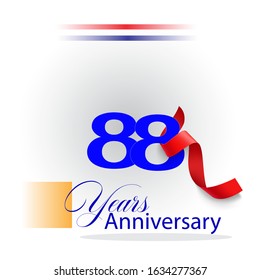  88 Years Anniversary Vector Template Design Illustration