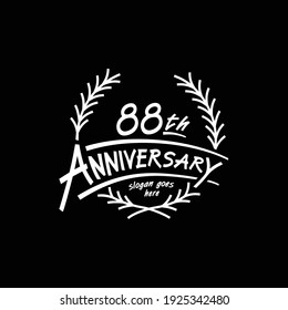 88 years design template. Vector and illustration. 88th years logo.