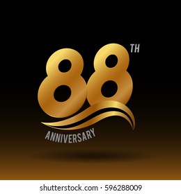 88 years golden anniversary logo celebration