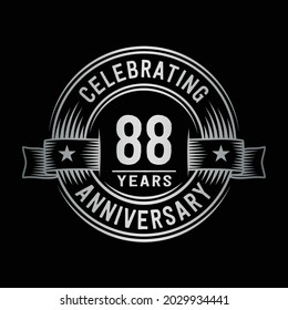88 years logo design template. 88th anniversary vector and illustration