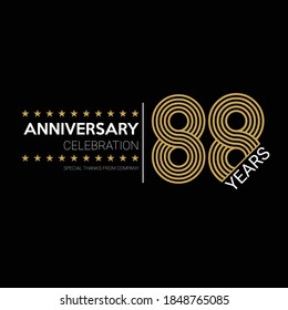 88 years old celebrating logo. happy anniversary 88th. Greetings celebrates.
