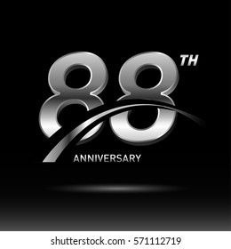 88 years silver anniversary logo celebration