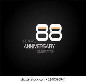 88 years simple black background with elegance white anniversary and orange, pink color accent