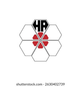 881 diamond shape alphabet letter pentagon geometric educational learning flower logo H A