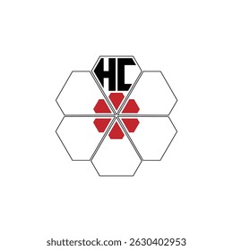 882 diamond shape alphabet letter pentagon geometric educational learning flower logo H C