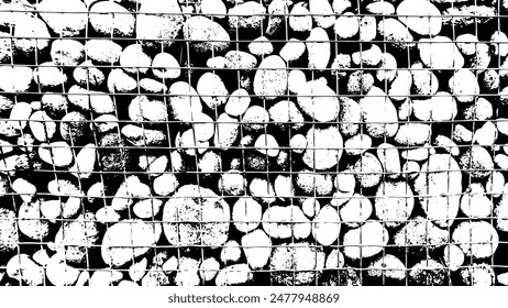 8-82.A background image of a gravel wall made of wire mesh.