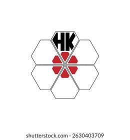 887 diamond shape alphabet letter pentagon geometric educational learning flower logo H K