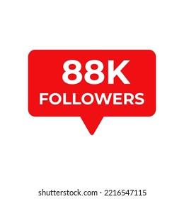 88k followers red vector, icon, stamp,logo,illustration