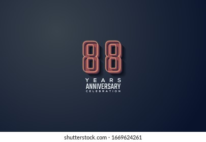88th anniversary background with an illustration of a pink paint brush with white writing.