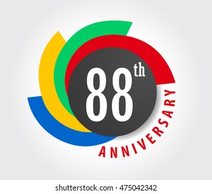 88th Anniversary celebration background, 88 years anniversary card illustration - vector eps10