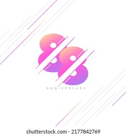 88th Anniversary Logo Design, Number 88 Icon Vector Template.