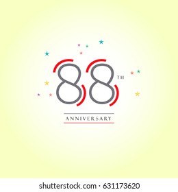 88th anniversary logo design template