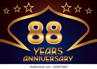 88th Anniversary numbers. background for anniversary