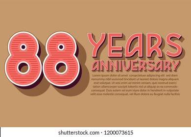 88th Anniversary numbers. background for anniversary