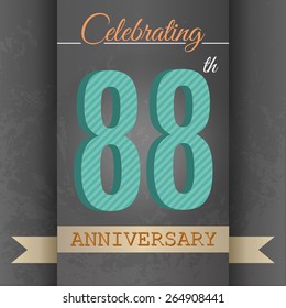88th Anniversary poster / template design in retro style - Vector Background