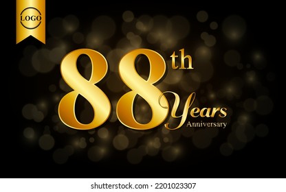 88th anniversary template design. for booklet, leaflet, magazine, brochure poster, banner, web, invitation or greeting card. Vector illustrations.