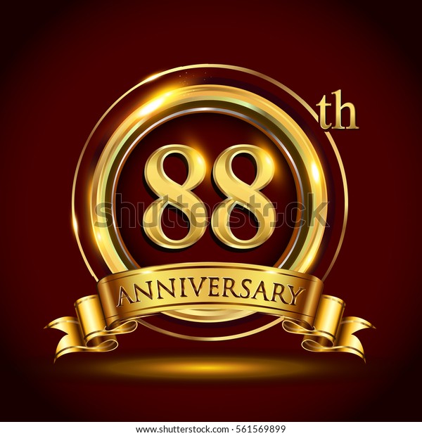 88th Golden Anniversary Logo Eighty Eight Stock Vector (Royalty Free ...