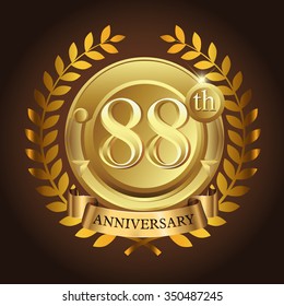 88th golden anniversary wreath ribbon logo