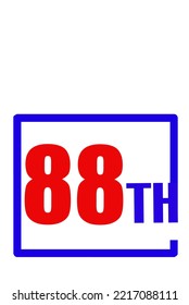 88th Ordinal Numbers counting vector art illustration with fantastic font and blue red color - 88th anniversary - happy birthday