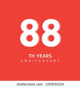 88th Year Anniversary Vector Template Design Illustration.