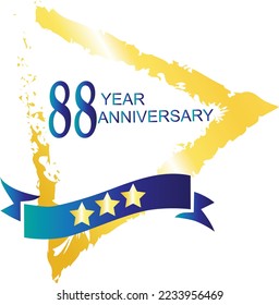 88-year anniversary celebration template, 88-year anniversary celebration logotype colorful design