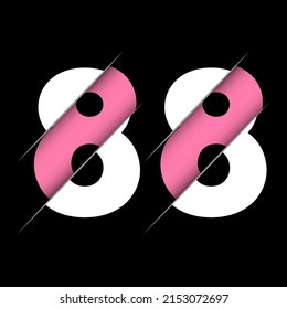 89 8 9 Number Logo Design with a Creative Cut and Black Circle Background. Creative logo design.