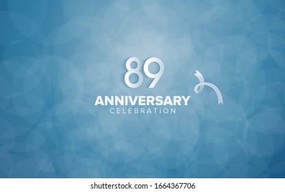 89-Jubiläumsfeier mit einfachem Stil auf klassisch-blauem Hintergrund