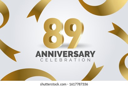 89 Anniversary Celebration Three Dimension Number Stock Vector (Royalty ...